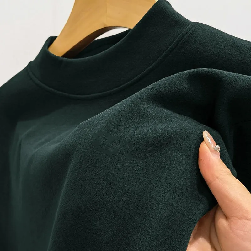 Top Trends: 2023 New Winter Warm Half High Collar Fashion Thermal Underwear Men Mock Neck Basic T-shirt Blouse Pullover Long Sleeve Top Shoppable Styles