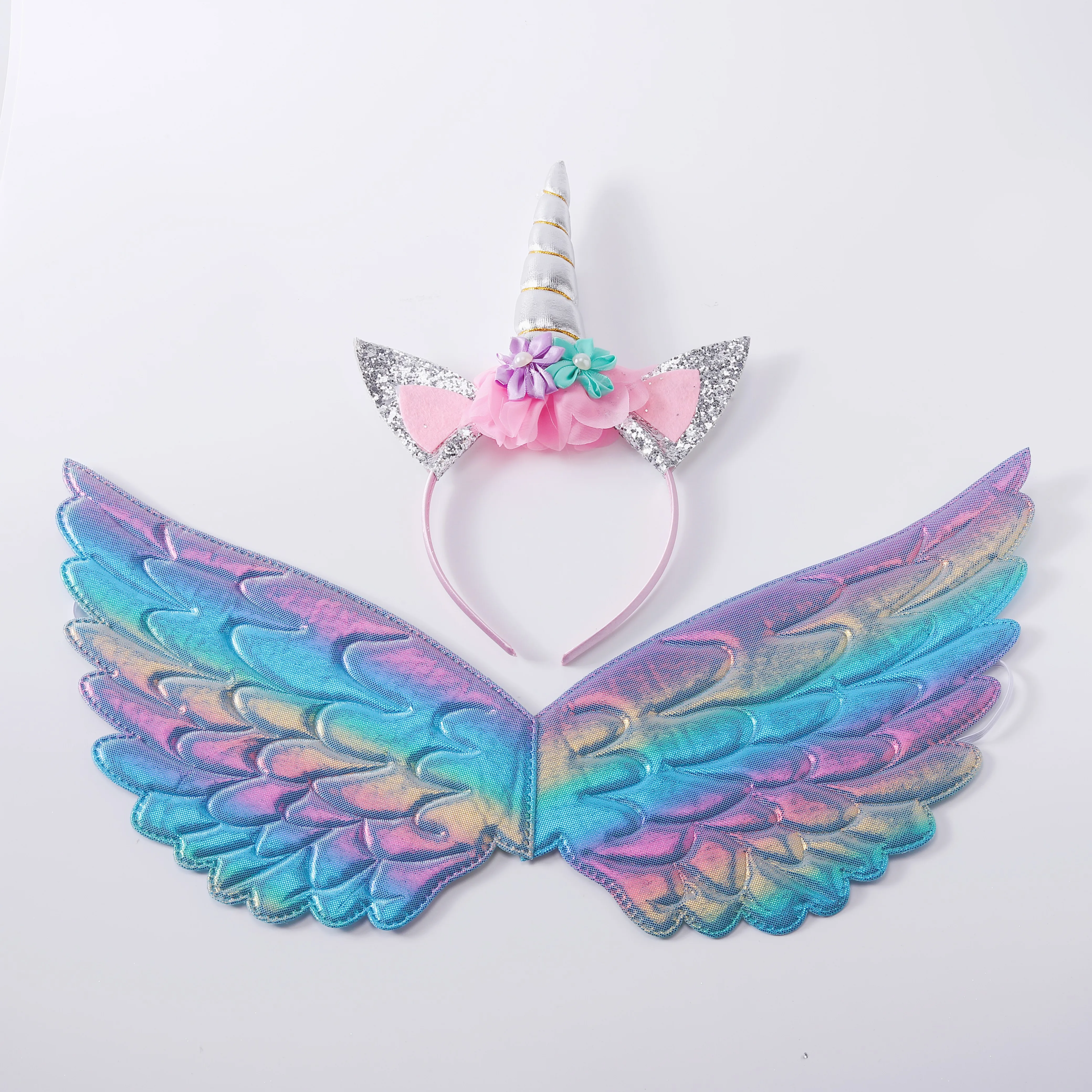 Top Trends: Cute Unicorn Theme Wings Rainbow Little Girls Angel Wings Baby Shower Kids Birthday Party Decoration Prom Performance Cosplay Shoppable Styles