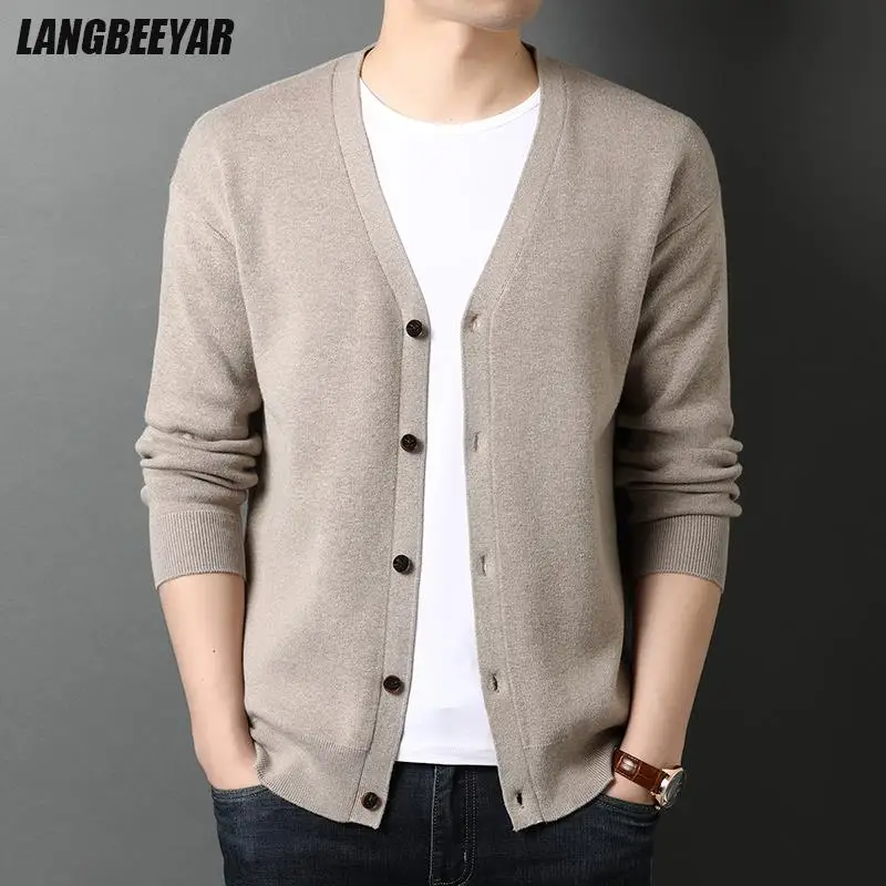 Top Trends: Top Grade Wool 5% New Brand Designer Fashion Knit Korean Style Cardigan Men Sweater Casual Coats Solid Jacket Mens Clothes Shoppable Styles