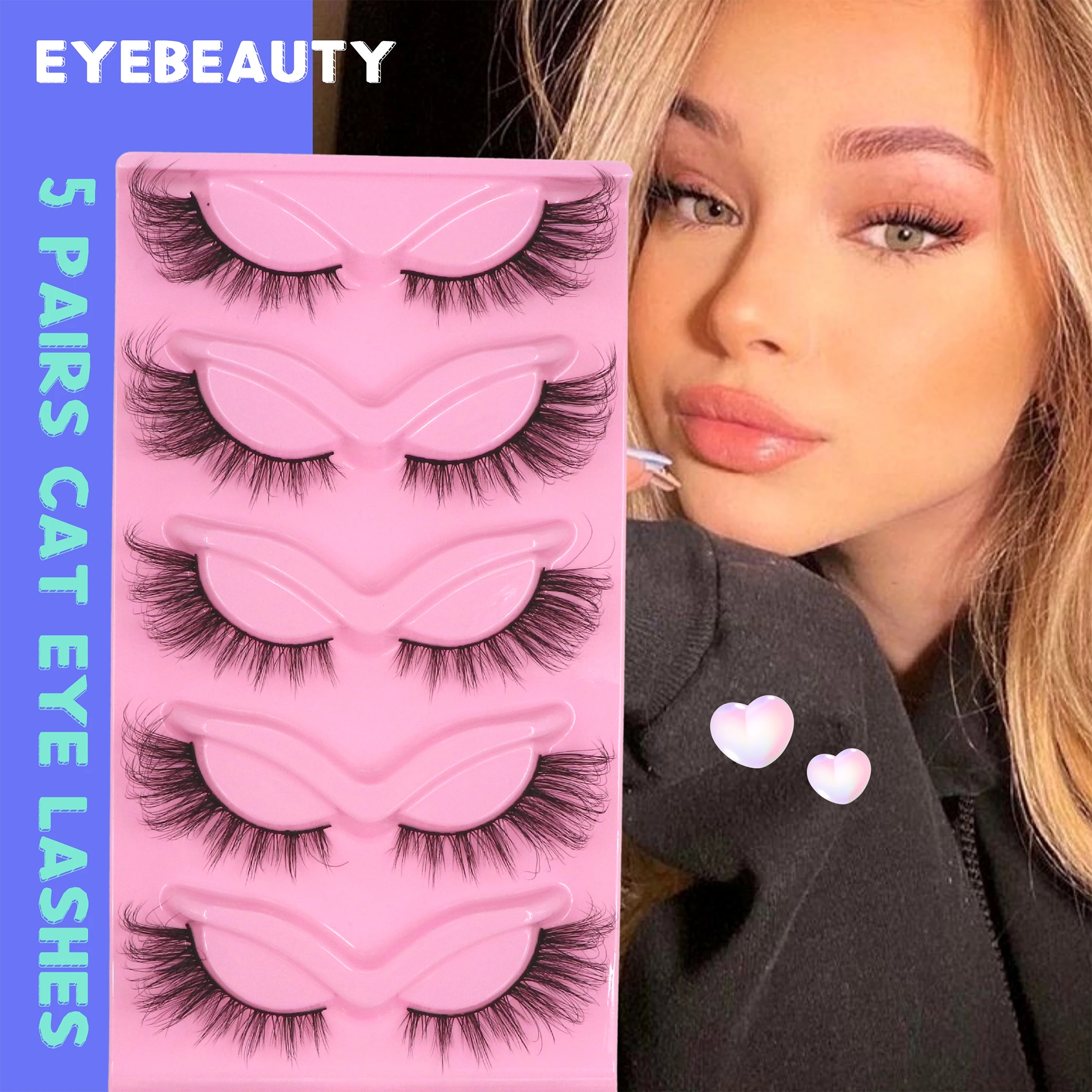 Top Trends: Cat Eye Lashes Winged End Eye Elongated Eyelashes Faux Mink Eyelashes Fake Fox Eye Lashes Soft Natural Long Makeup Lashes Cils Shoppable Styles