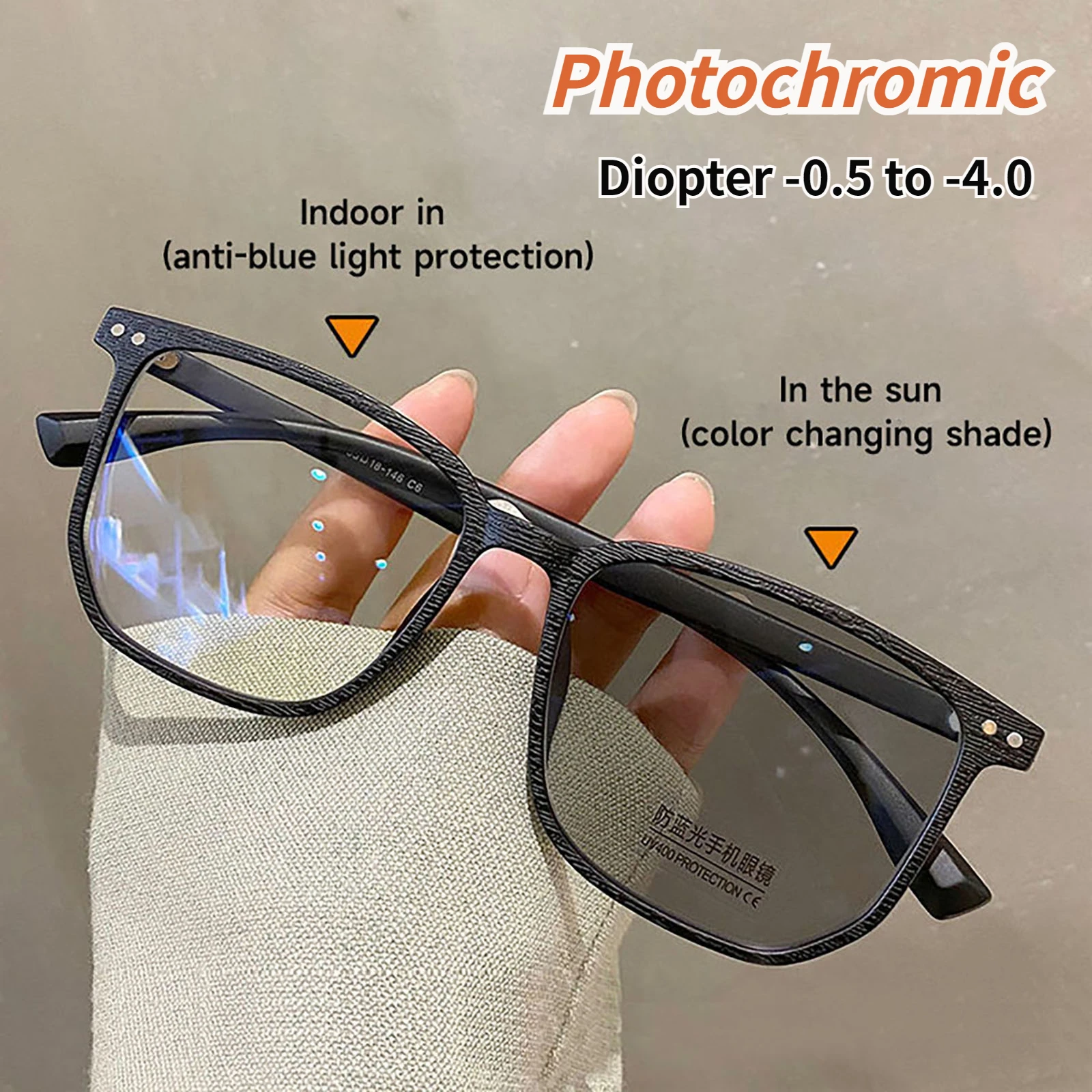 Top Trends: Fashion Design Photochromic Glasses Men Women Luxury Anti Blue Light Myopia Eyeglasses Unisex Eye Protection Goggle Eyewear Shoppable Styles