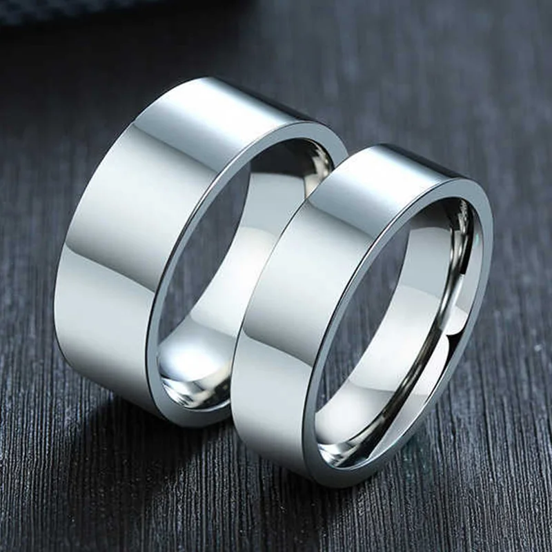 Top Trends: 3 / 4 / 6 / 8mm Wide Stainless Steel Rings High Polished New Fashion Classic And Generous For Men's And Women's Кольцо Jewelry Gift Shoppable Styles