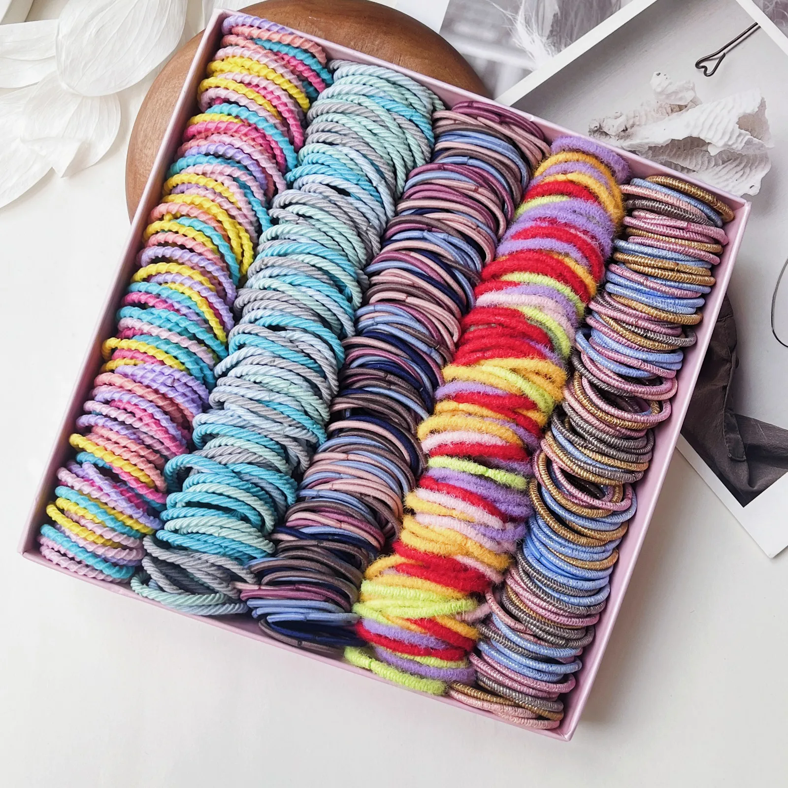 Top Trends: New 100pcs / lot Hair Bands Girl Candy Color Elastic Rubber Band Hair Band Child Baby Headband Scrunchie Hair Accessories For Hair Shoppable Styles