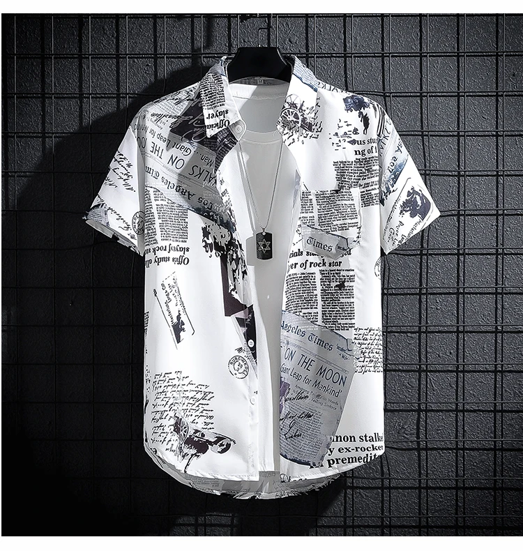 Top Trends: M-5XL Men's Short Sleeve Printed Shirt, Fashion Short Sleeve Shirt Hong Kong Style Loose Shirt Shoppable Styles - Image 6