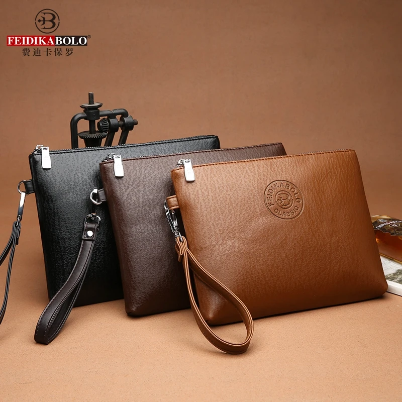 Top Trends: 2023new Excellent Quality Men's Clutch Bag Fashion Three Folder Large-Capacity Business Bag Personality Casual Mobile Wallet Shoppable Styles