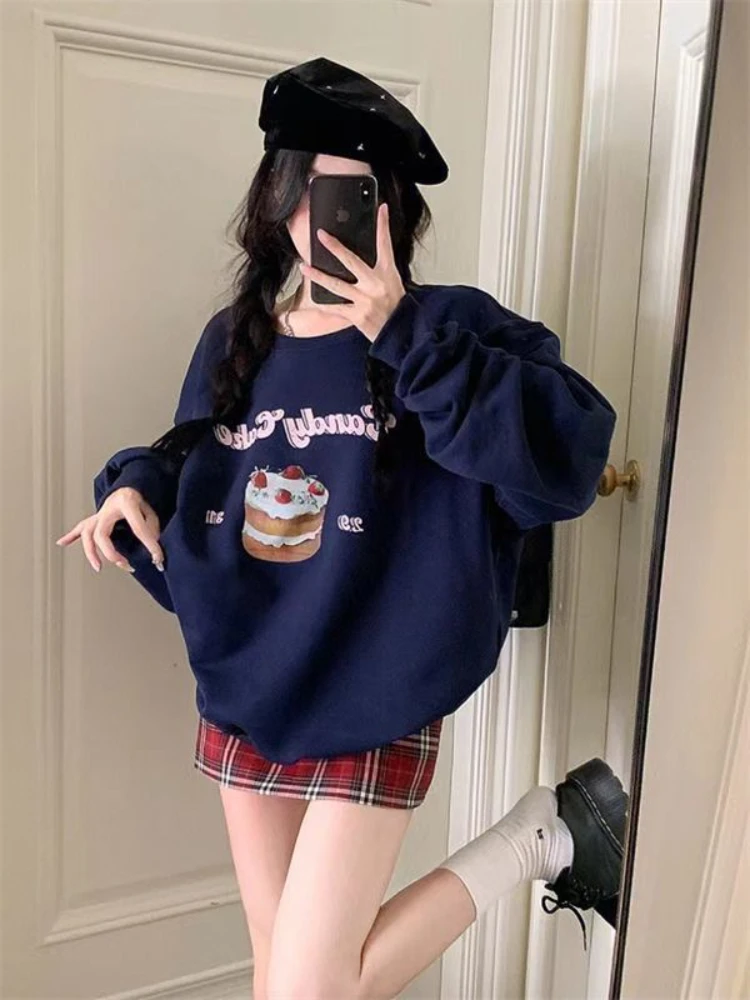 Top Trends: Deeptown Y2K Vintage Oversized Hoodies Women Harajuku Kawaii Graphic Print Sweatshirts Korean Sweet Casual Tops Kpop Aesthetic Shoppable Styles