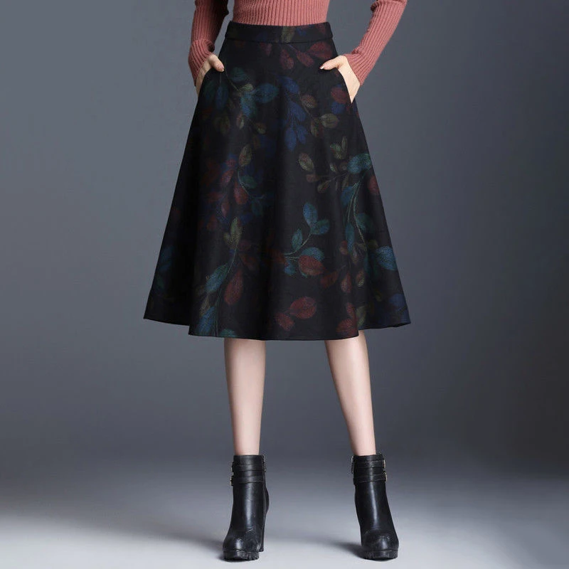 Top Trends: Autumn Winter High Waist Vintage Plaid Printing Elegant Fashion Skirt Female Oversized All-match Woolen Skirts Women's Clothing Shoppable Styles - Image 3