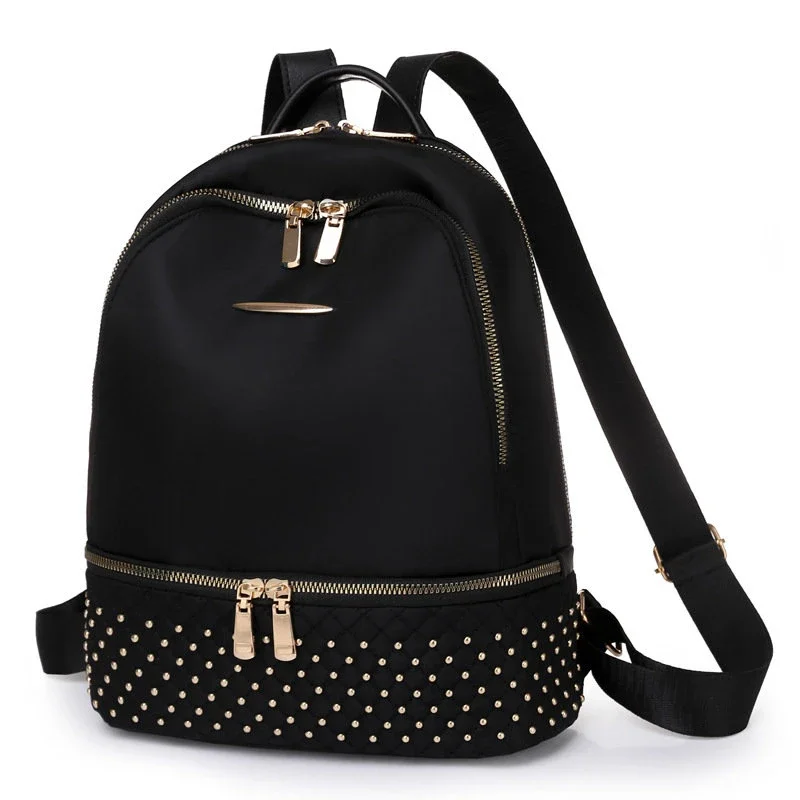 Top Trends: New Large Capacity Women Backpack School Bag Retro Oxford Cloth Backpack Popular Rivet Anti Theft Multi Pocket Shoulder Bag Shoppable Styles