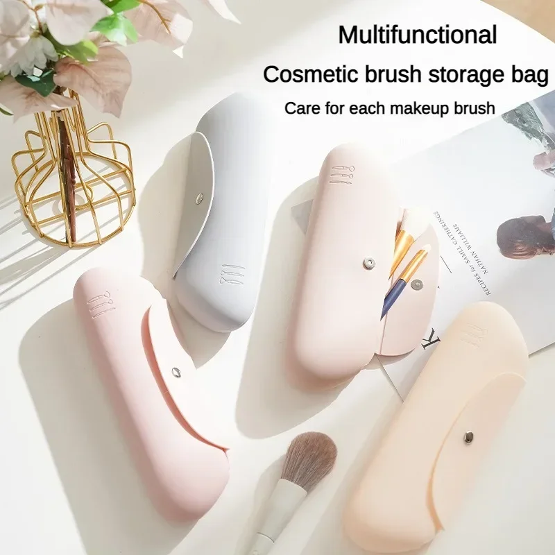 Top Trends: Silicone Makeup Brush Storage Bag Waterproof Organizer Travel Holder Storage Makeup Brushes Portable Cosmetic Bag Makeup Tools Shoppable Styles