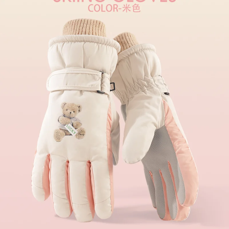 Top Trends: Full Palm Touch Screen Ski Gloves Winter Women Plus Velvet Thickened Warm And Cold Cotton Gloves Riding Electric Car Waterproof Shoppable Styles