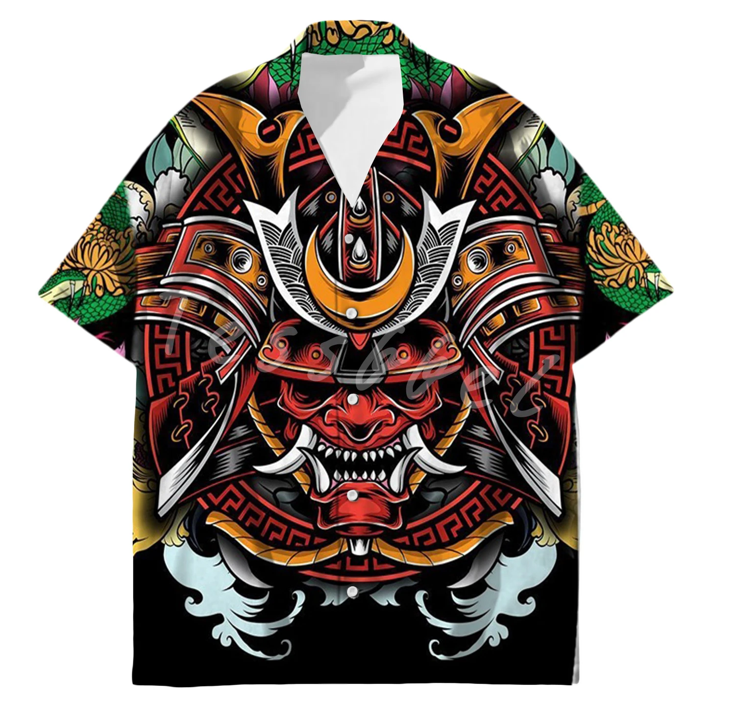 Top Trends: Japanese Tattoo Tessffel Samurai Hawaiian Men's Shirt Classic 3d Printing Large Size Shirts For Men Japan Harajuku Male Camisa Shoppable Styles - Image 4