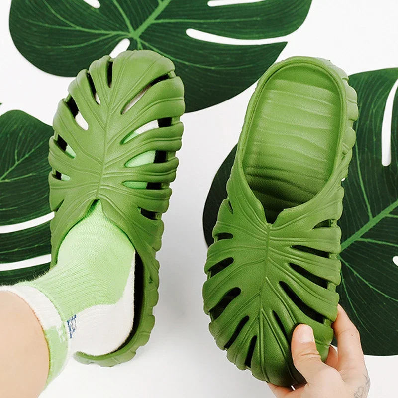 Top Trends: Male Slipper Platform Cloud Funny Leaf Home Soft Non Slip Slides Sandals Outdoor Summer Ladies House Shoe Men Woman Female Beach Shoppable Styles