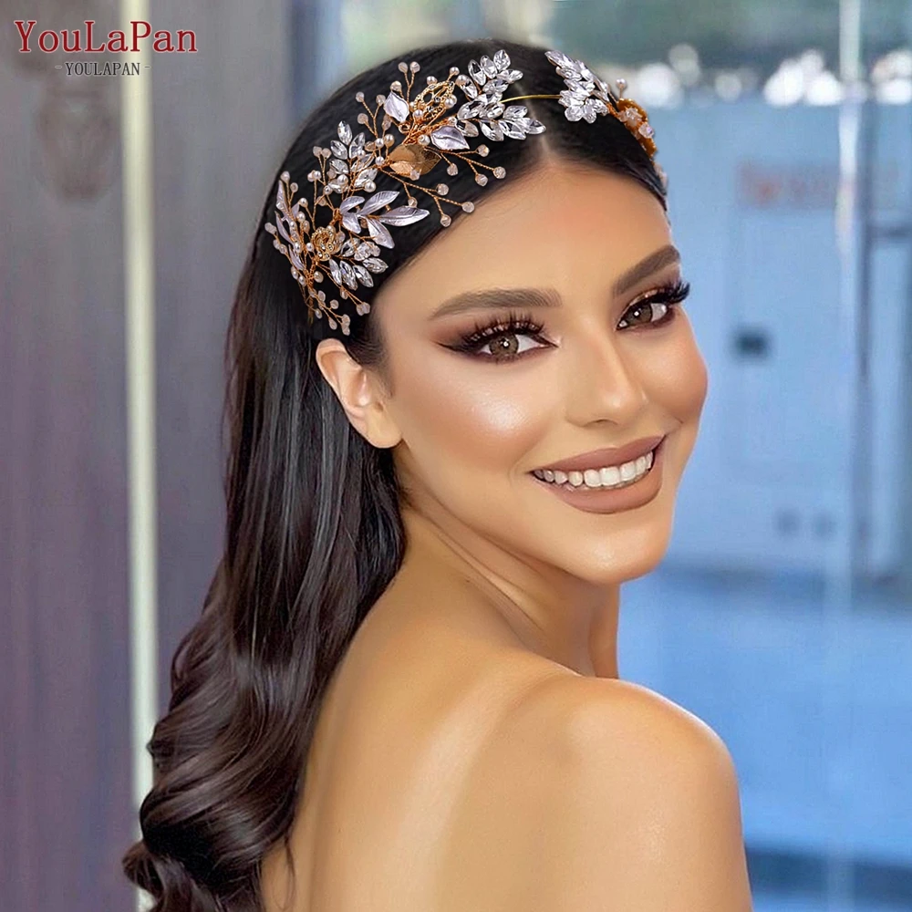 Top Trends: YouLaPan Handmade Wedding Headband Bridal Headpiece Hair Accessories Brides Flower Leaf Tiara Bridesmaid Woman Headdress HP272 Shoppable Styles