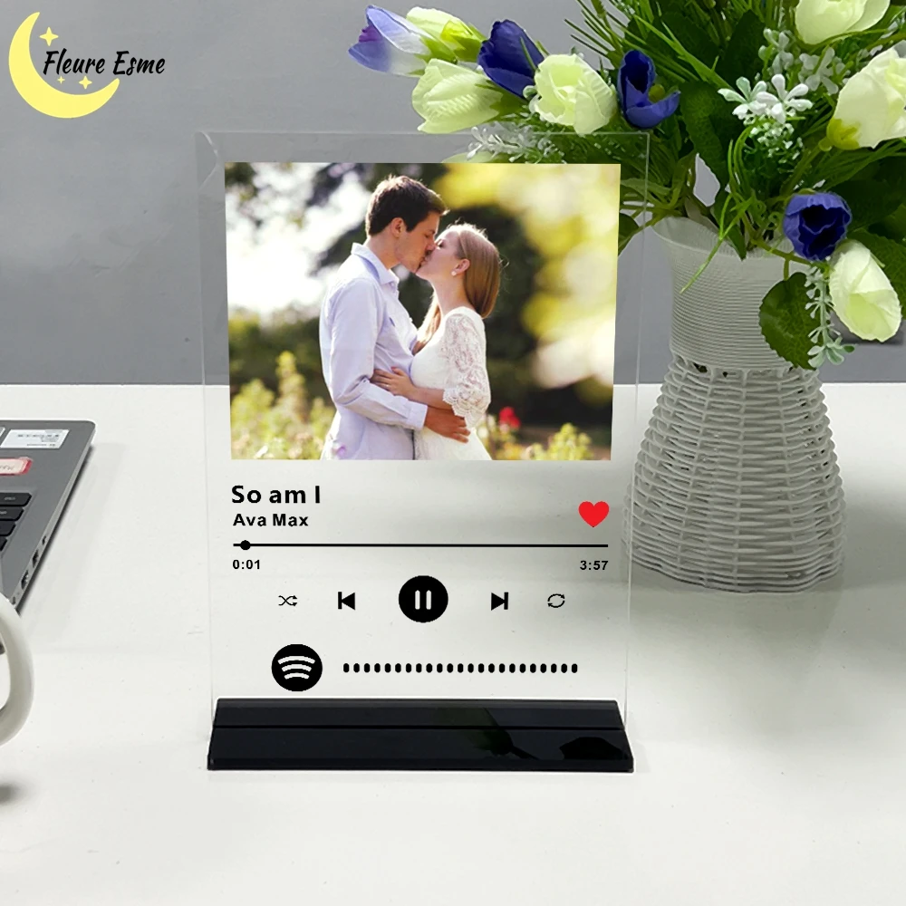 Top Trends: Personalized Plaque With Stand Custom Spotify Code Photos Acrylic Plaque For Her Song Code Decor Music Board With Stand Base Shoppable Styles