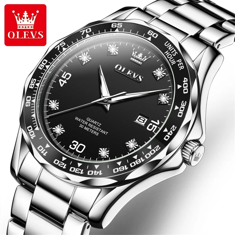 Top Trends: OLEVS 9988 Quartz Watch For Men Rolex Style Waterproof Stainless Steel Luxury TOP Brand Classic Men's Watches Relógio Masculino Shoppable Styles