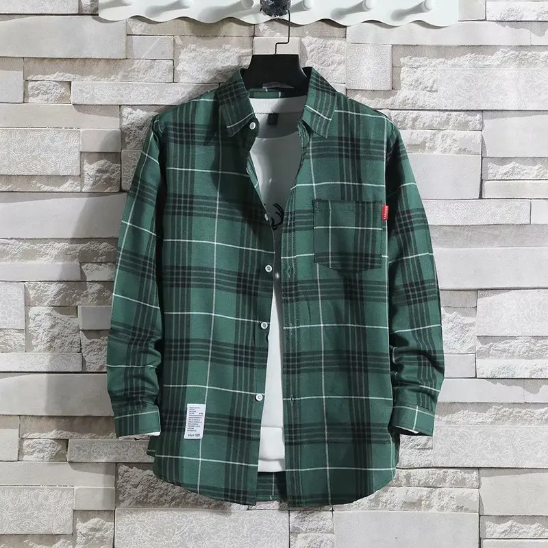 Top Trends: 2024 New Checkered Long Sleeved Shirt For Men And Women High Quality Large Size Korean Loose Daily Travel Lightweight Coat Shirt Shoppable Styles