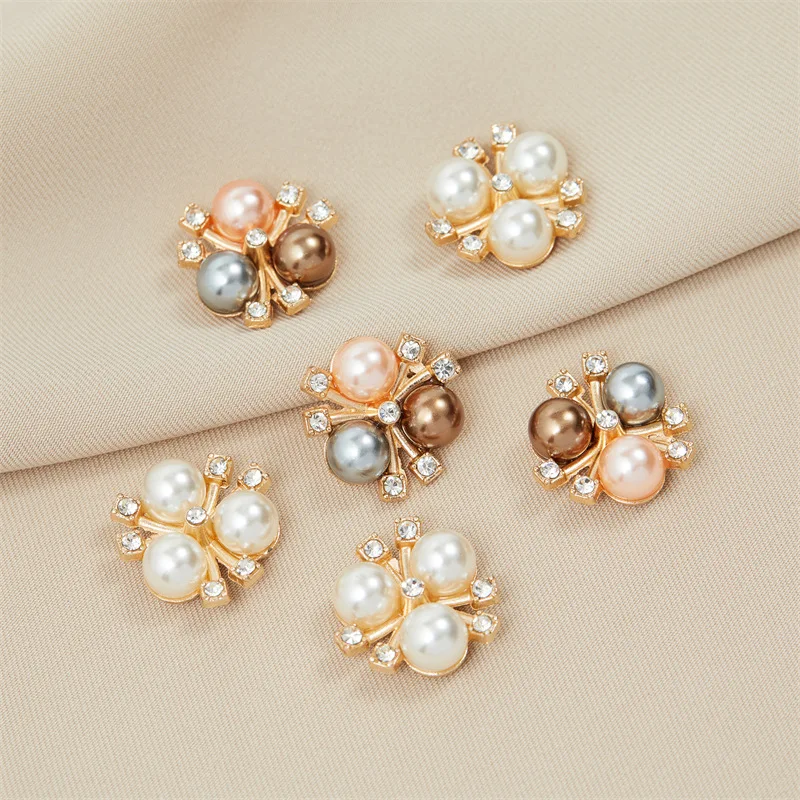 Top Trends: Sparkling Pearl Flower Button Garment Decorative Craft DIY Brooches Clothes Dress Rhinestone Sewing Supplies Home Decoration DIY Shoppable Styles