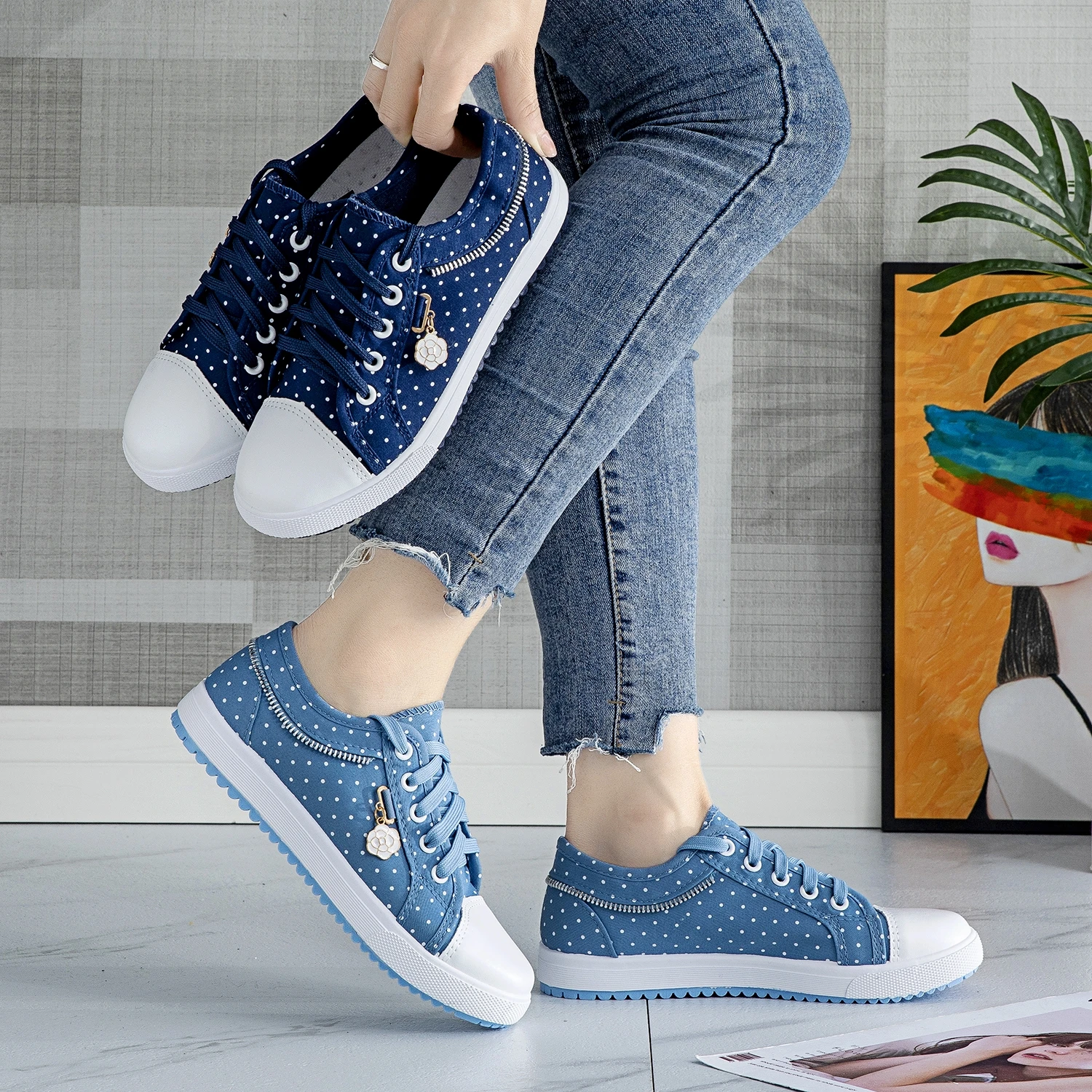 Top Trends: Autumn Fashion Girls Casual Shoes Students Flat Canvas Shoes Flats Women Sneakers All-Match Sky Blue School Girls Footwear Shoppable Styles