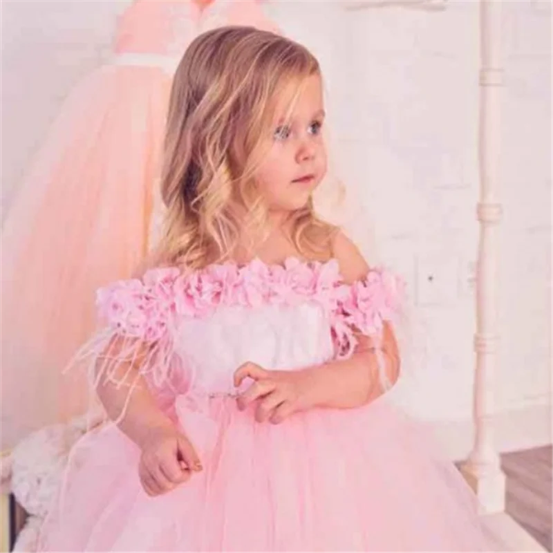 Top Trends: Pink Flower Pageant Dresses For Wedding Kids Ball Gowns Tiered Ruffles Backless First Communion Dresses For Girls Shoppable Styles