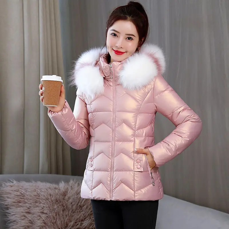 Top Trends: Women's Jacket Big Fur Ladies Short Outerwear New 2023 Fashion Hooded Parkas Female Coat Warm Autumn Winter Female Jackets Shoppable Styles