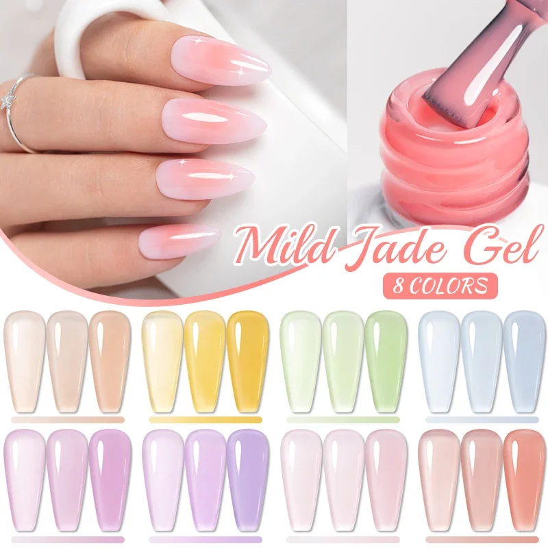 Top Trends: PUENTE Jelly Nail Gel 7.5ML Semi-transparent Nude Pink Color Gel Polish Soak Off UV Nail Varnish Spring Summer Jade Nail Art Gel Shoppable Styles