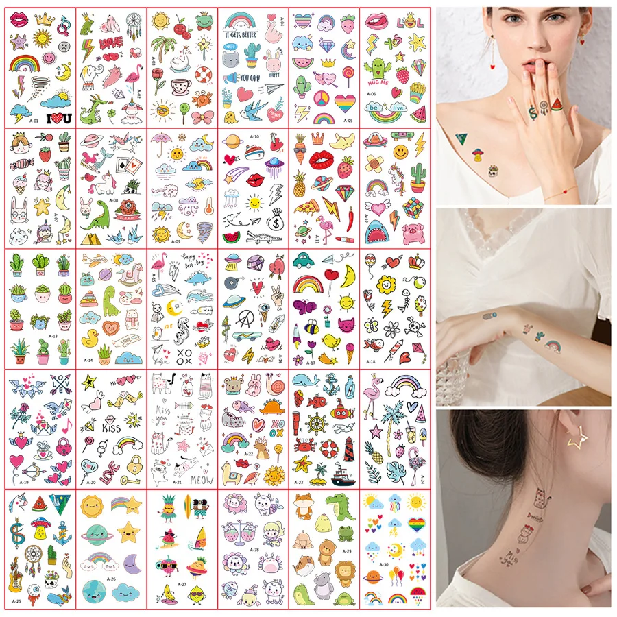 Top Trends: 30pcs Small Fresh Series Tattoo Stickers Waterproof Men's And Women's Simulation Thorn Disposable Fashion Temporary Stickers Shoppable Styles