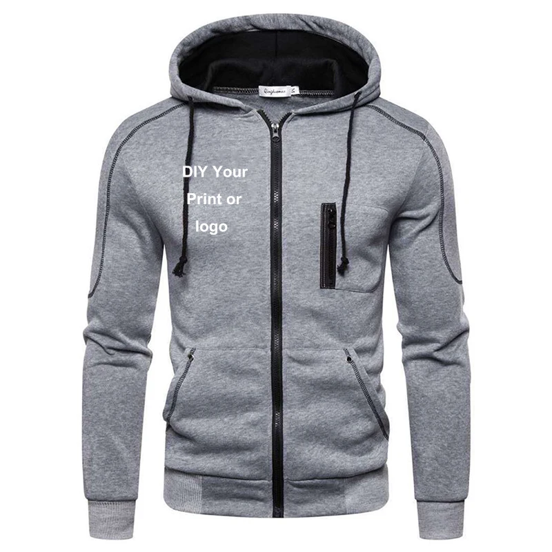 Top Trends: Men&#039;s Logo Customized Jackets Fashion Hoodies Long Sleeve Zipper Hoodie Hooded Fleece Sweatshirts Casual Sports Men Clothing Shoppable Styles