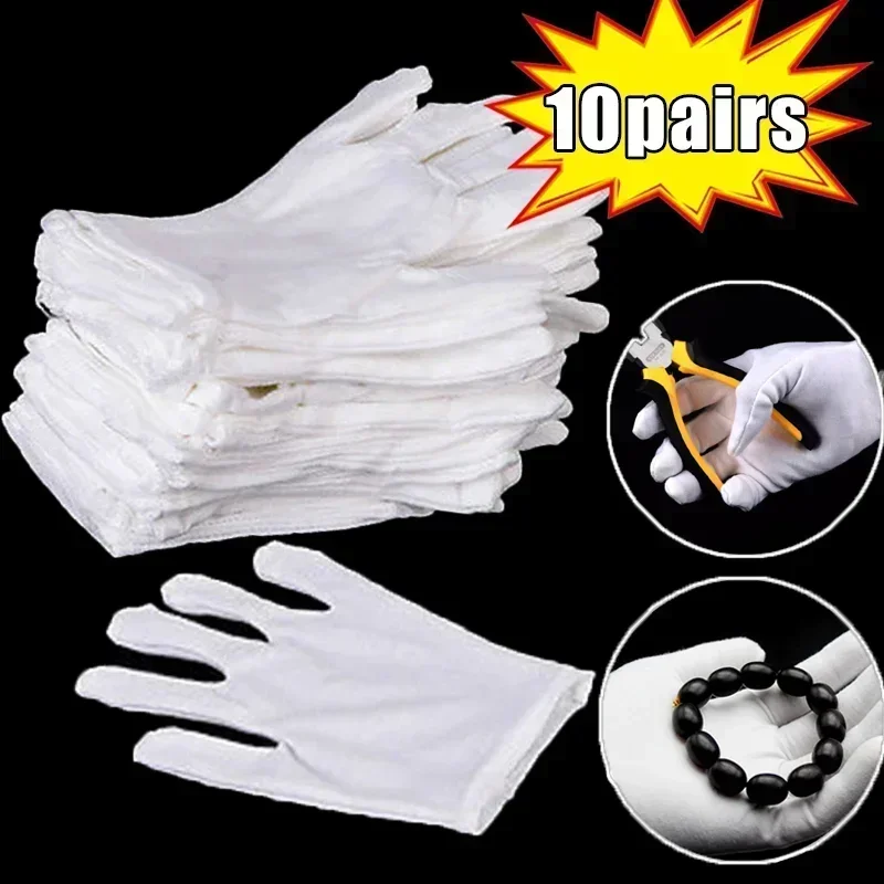 Top Trends: Fashion White Cotton Work Glove Men Women Handling High Stretch Thickened Household Cleaning Tools Durable Reusable Wholesale Shoppable Styles