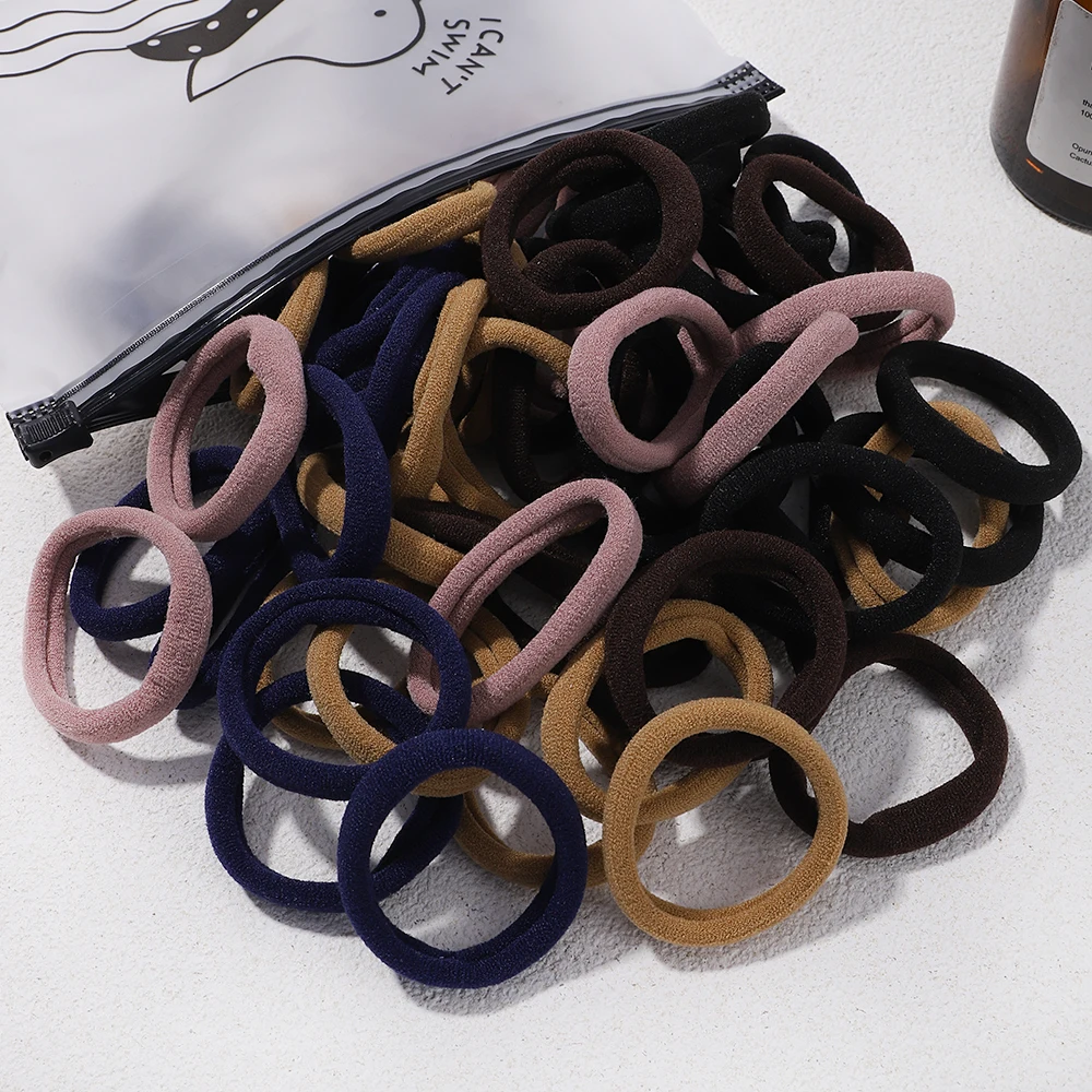 Top Trends: 30 / 50 / 100Pcs Women Girl Mixed Colors Hair Bands Basic Hair Ties Elastic Headband Hair Scrunchies Accessories Ponytail Holder Shoppable Styles