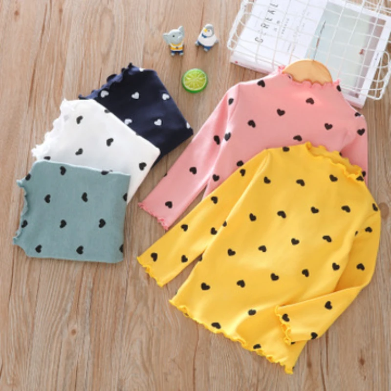 Top Trends: Cotton Girls T-Shirt Long-sleeve Baby Kids Turtleneck Bottoming Shirt For Children Clothes New Spring Girl Tops Girl Clothes Shoppable Styles