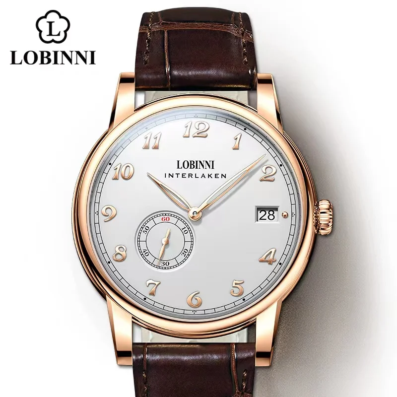 Top Trends: Lobinni Switzerland Luxury Brand 2021 New Products Mens Watch Mini Rotor Movement Watch Super Thin Automatic Mechanical Watch Shoppable Styles