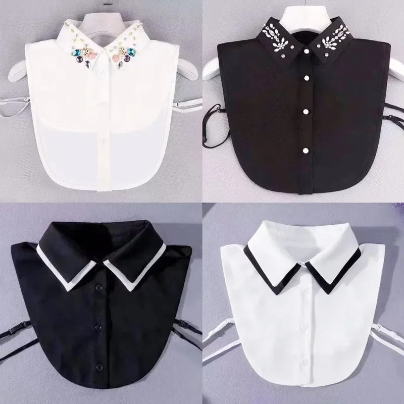 Top Trends: 58 Styles Fake Collar For Shirt Detachable Collars Solid Shirt Lapel Blouse Top Men Women White Girls Top Clothes DropShipping Shoppable Styles