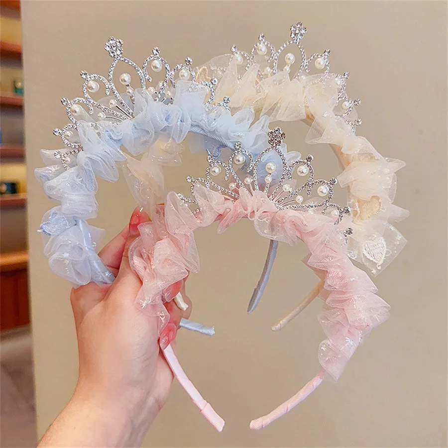 Top Trends: New Leuke Crown Kat Rabbit Oren Hoofdband Baby Meisjes Roze Kant Haarbanden Koreaanse Kinderen Prinses Kinderen Haaraccessoires Shoppable Styles