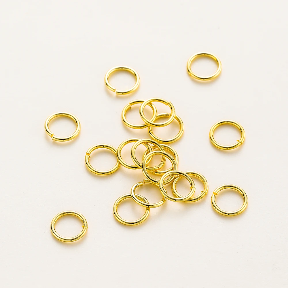 Top Trends: 50-200 / lot 14K 18K Gold Necklace Open Single Jump Ring Lobster Clasp Connector Split Ring Fitting DIY Jewelry Making Accessories Shoppable Styles