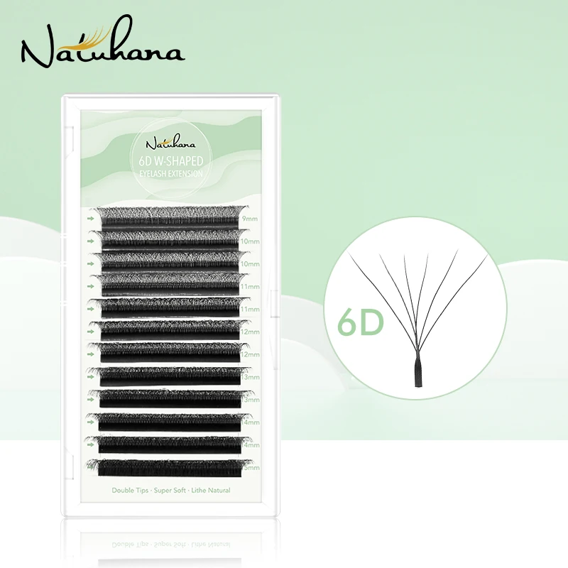 Top Trends: NATUHANA Automatic Flowering 6D W Shape Bloom Premade Fans Eyelashes Extensions Natural Soft Light Individual Lashes Shoppable Styles