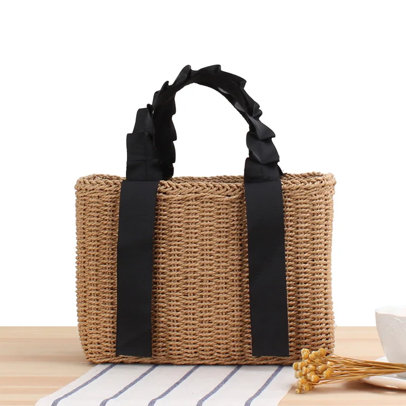 Top Trends: Summer Woven Straw Handbags For Women 2022 Bohemian Beach Tote Shopper Purses Boho Paper Knitting Basket Shoulder Bag Clutch New Shoppable Styles