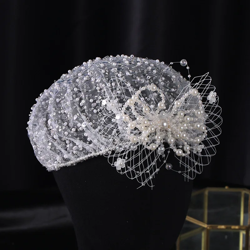 Top Trends: French Sequined Gentle Wedding Hat Headdress Tea Party Hat Fascinator Bride Hair Ornament Wedding Hair Accessories Shoppable Styles