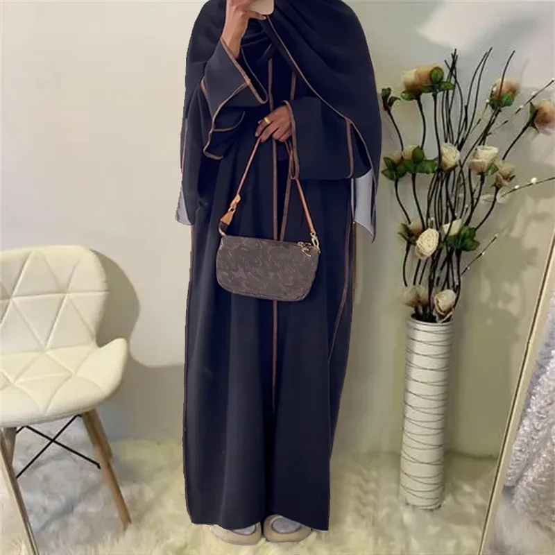 Top Trends: Abayas For Women Double Layers Open Cardigan Kaftan Stitching Dubai Luxury Femme Caftan Marocain Islamic Clothing Muslim Dress Shoppable Styles