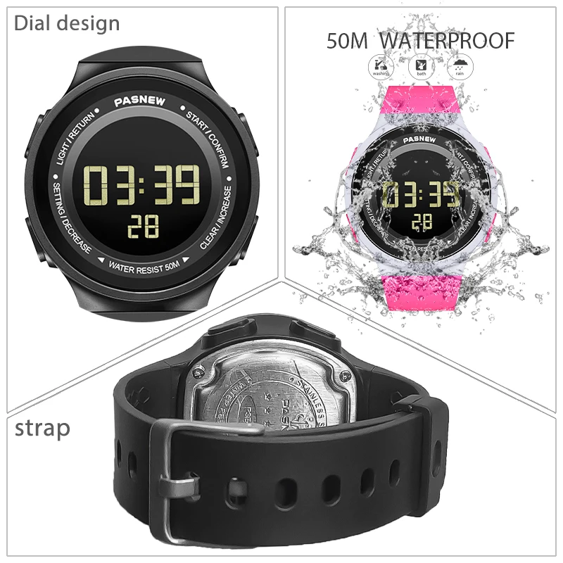 Top Trends: Stylish Women Electronic Wristwatch Black Silicone Pedometer Digital Hand Clock Female Casual Sport Waterproof Led Watches Lady Shoppable Styles - Image 5