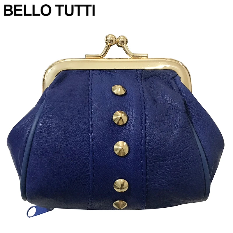 Top Trends: BELLO TUTTI Women Key Small Wallets Fashion Mini Coin Purses Money Clip Original Metal Hasp Genuine Leather Sheepskin Change Bag Shoppable Styles