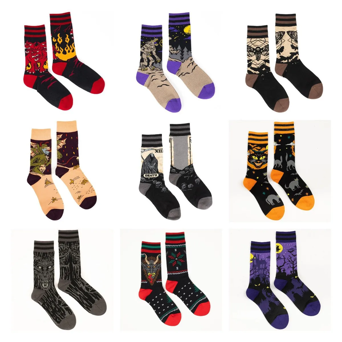 Top Trends: Gothic Vintage Irregular AB Style Unisex Crew Socks Couple Women Men Cotton Street Fashion Creative Stockings Socks Gifts Bulk Shoppable Styles