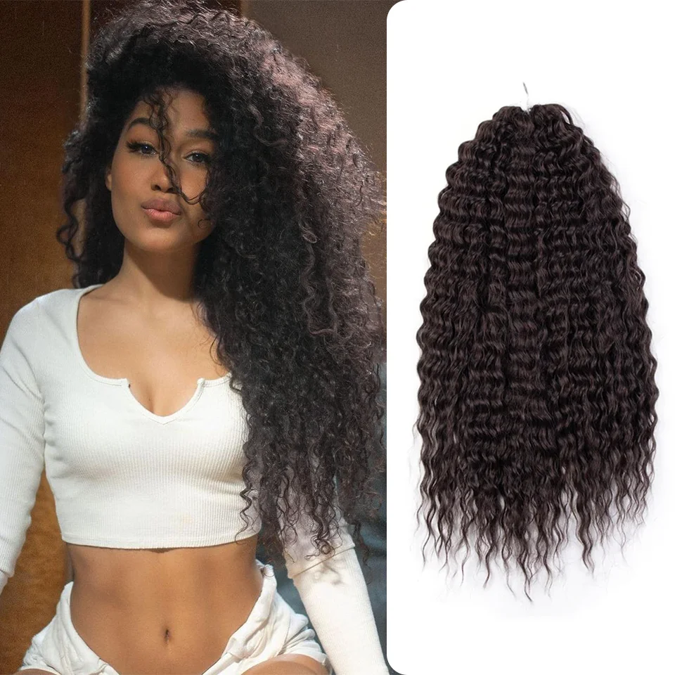 Top Trends: Synthetic Braid Hair Ariel Curl Hair Water Wave Twist Crochet Hair Ombre Pink 22Inch Deep Wave Braiding Hair Extension Cosplay Shoppable Styles