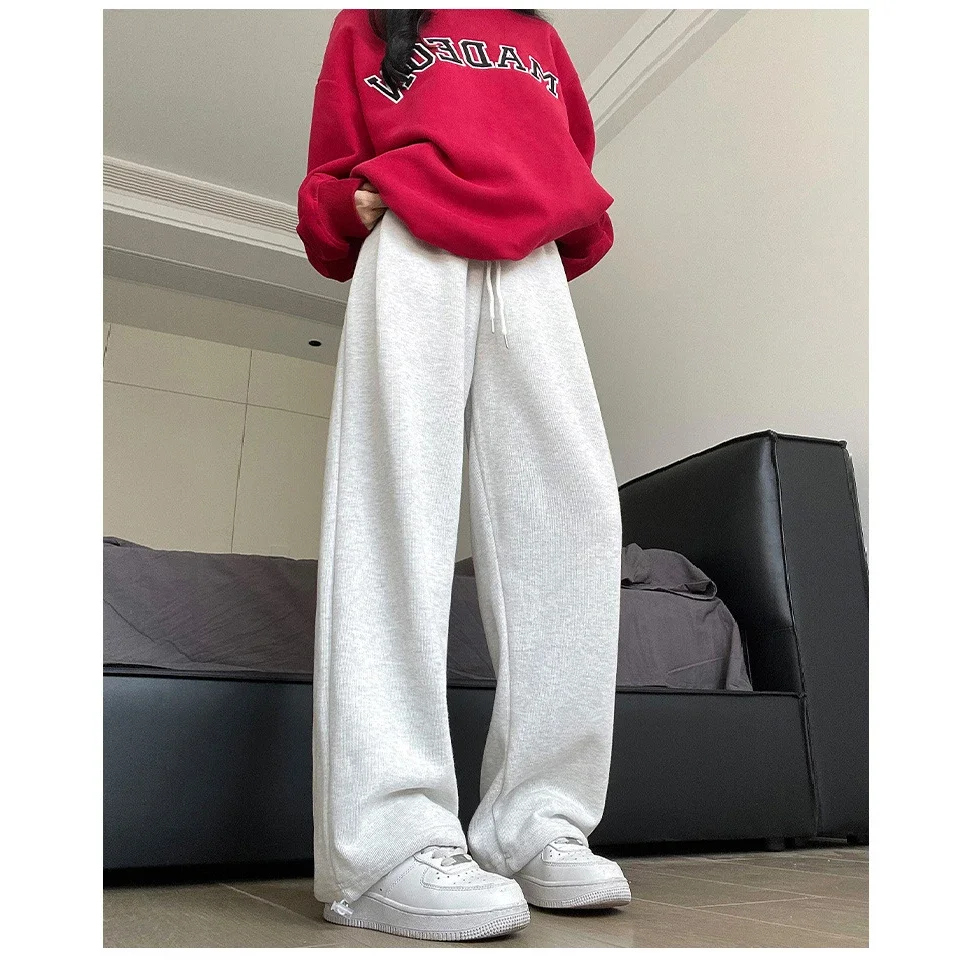 Top Trends: High-waisted Wide-leg Pants For Women Autumn And Winter Women&#039;s Loose Sports Pants Slim And Casual Ease Leisurely Trousers Shoppable Styles