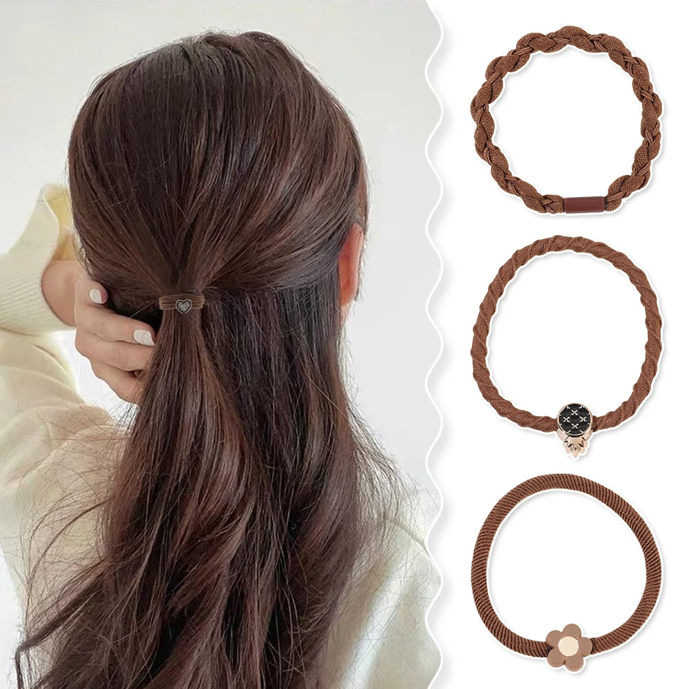 Top Trends: Women's High Elastic Rubber Band Versatile Simple Hair Circle Head Rope Tied Hair Rope Hair Accessories Fashion Headwear Shoppable Styles - Image 5