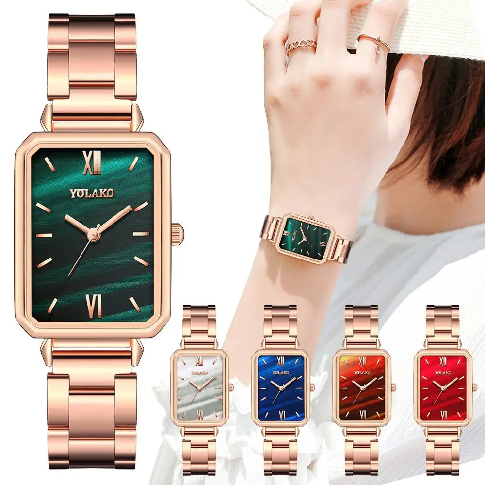 Top Trends: Women Rectangle Dial Stainless Steel Watch Top Luxury Brand Ladies Fashion Dress Watch Female Casual Quartz Wristwatch Relogio Shoppable Styles