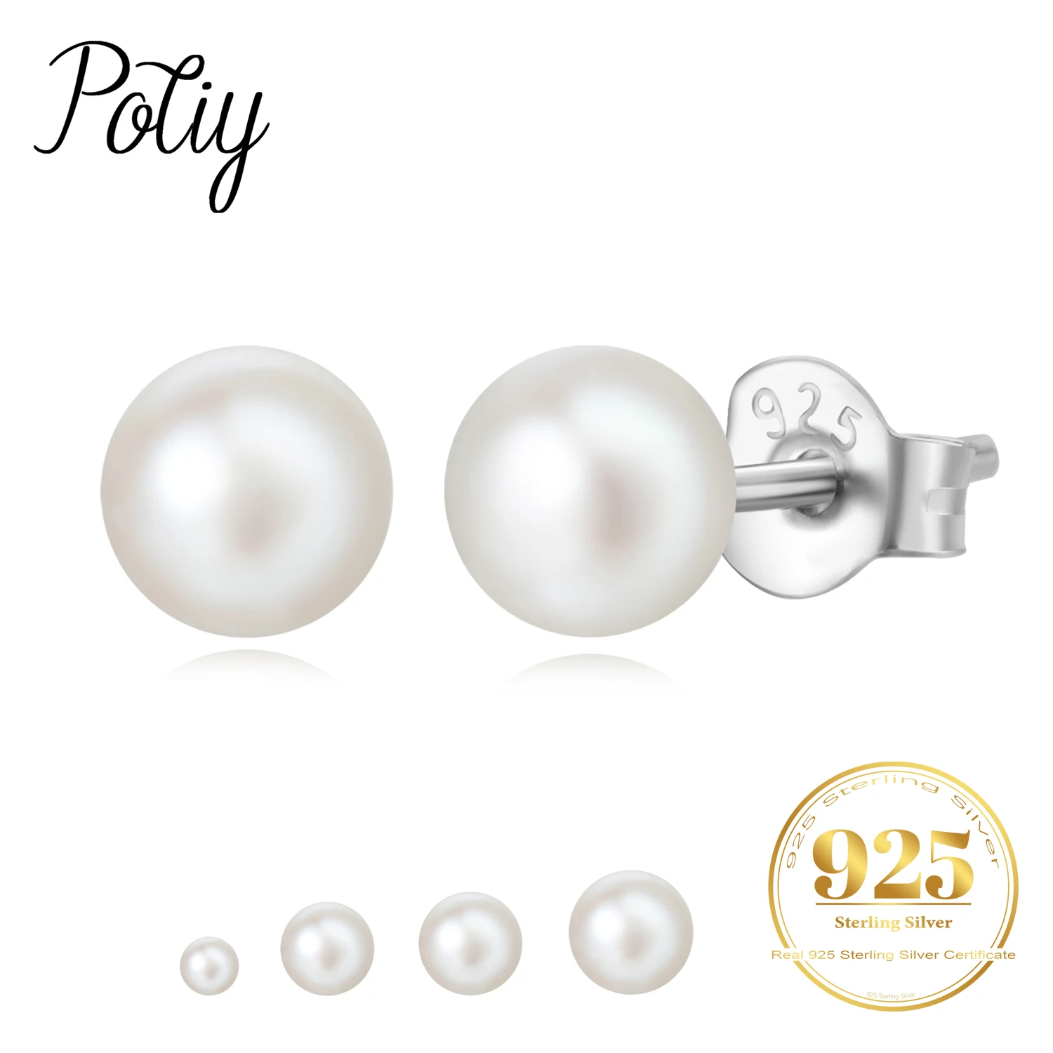 Top Trends: Potiy 3-9mm Freshwater Pearl 925 Sterling Silver Stud Earrings For WomenFashion Trendy Gift Fine Jewelry Retro Valentines Gifts Shoppable Styles