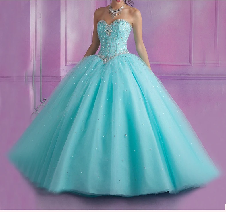 Top Trends: Ball Gown Quinceanera Dresses 2022 Sweetheart Beaded Crystals Sweet 16 Dress Vestidos De 15 Anos Debutante Gown Prom Dresses Shoppable Styles