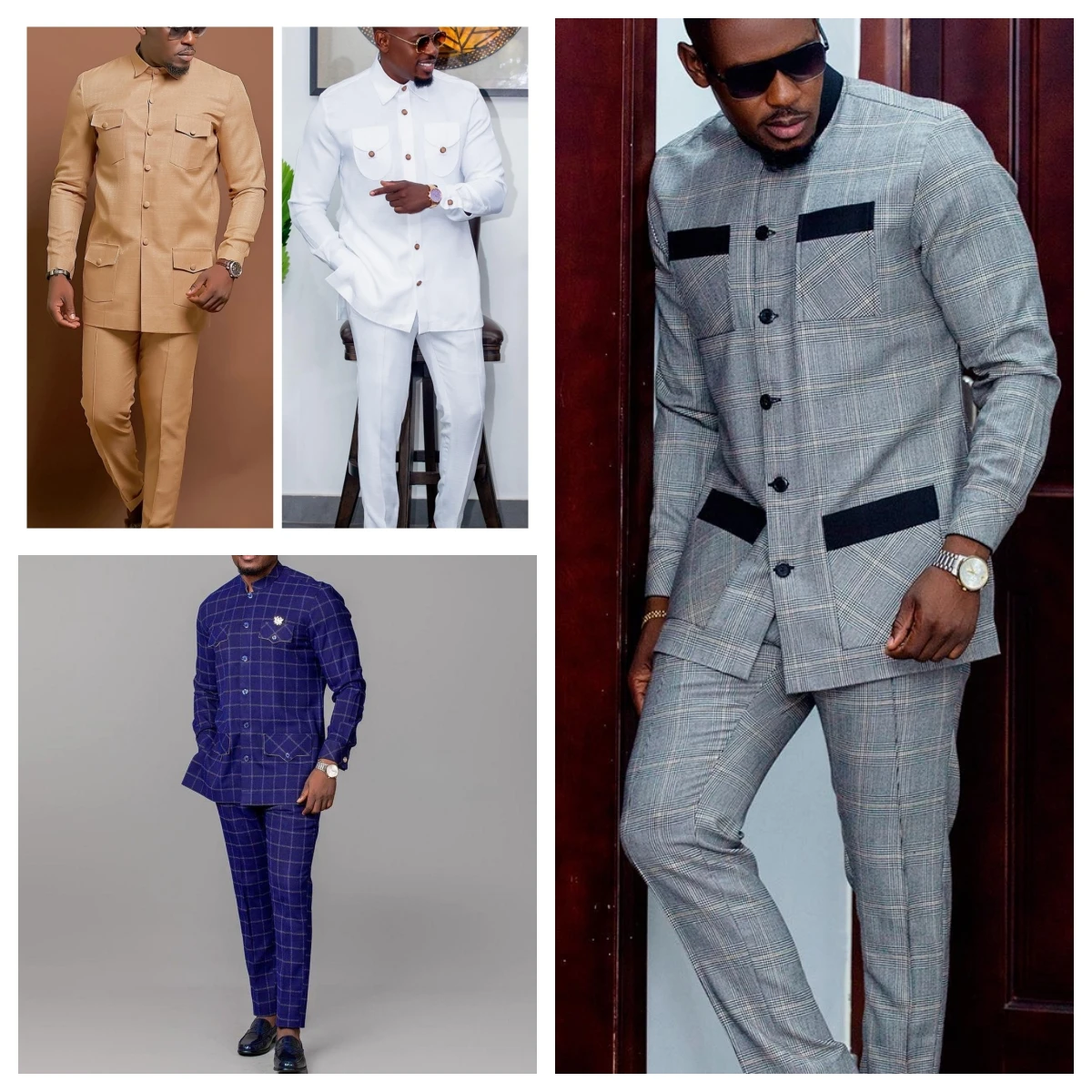 Top Trends: 2024 New In African Style Elegant Plaid Single Breasted Top And Pants 2 Piece Wedding Party Business Men Clothing Set Shoppable Styles