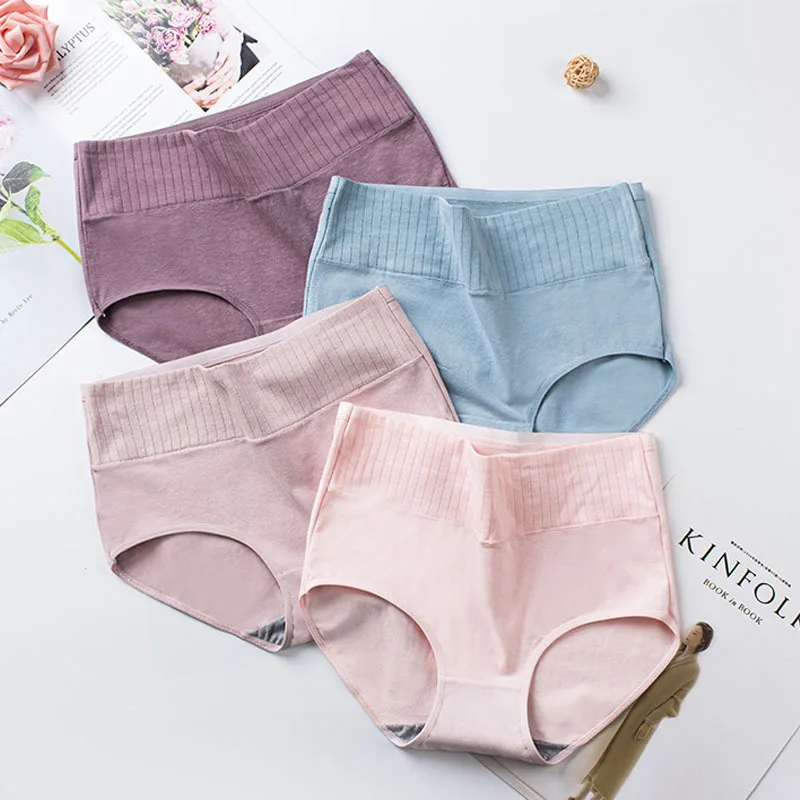 Top Trends: Cotton Women&#039;s Underwear Panties High Waist Briefs Solid Color Breathable Underpants Seamless Soft Lingerie Girls Fashion Briefs Shoppable Styles