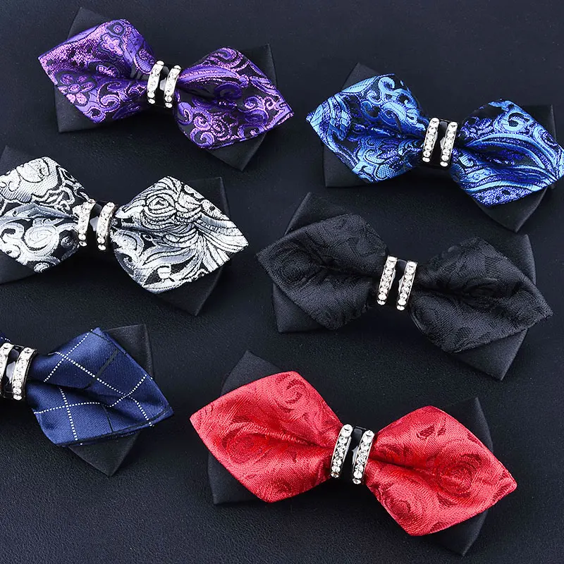 Top Trends: 1Piece Bow Tie Bling Crystal Metal Decoration Sharp Corners Butterfly Knot Men&#039;s Accessories Wedding Party Banquet Club Business Shoppable Styles